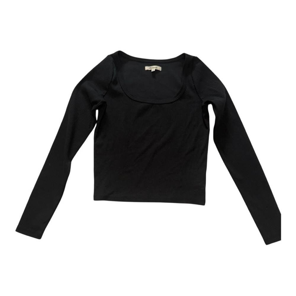 Madewell Black Fitted Long Sleeve Blouse